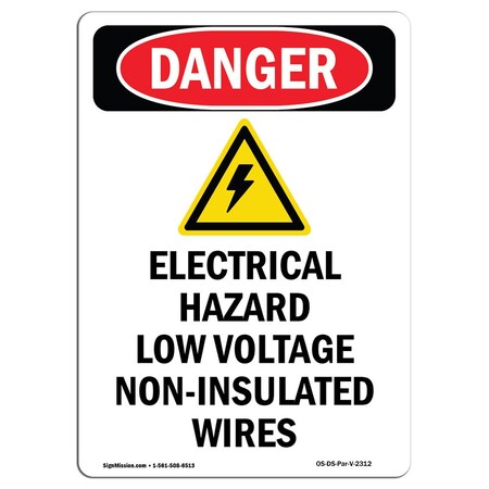 Signmission Safety Sign, OSHA Danger, 24" Height, Electrical Hazard, Portrait, D-1824-V-2312 OS-DS-D-1824-V-2312